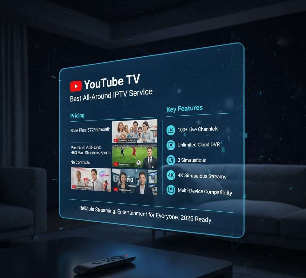 1. YouTube TV – Best All‑Around IPTV Service