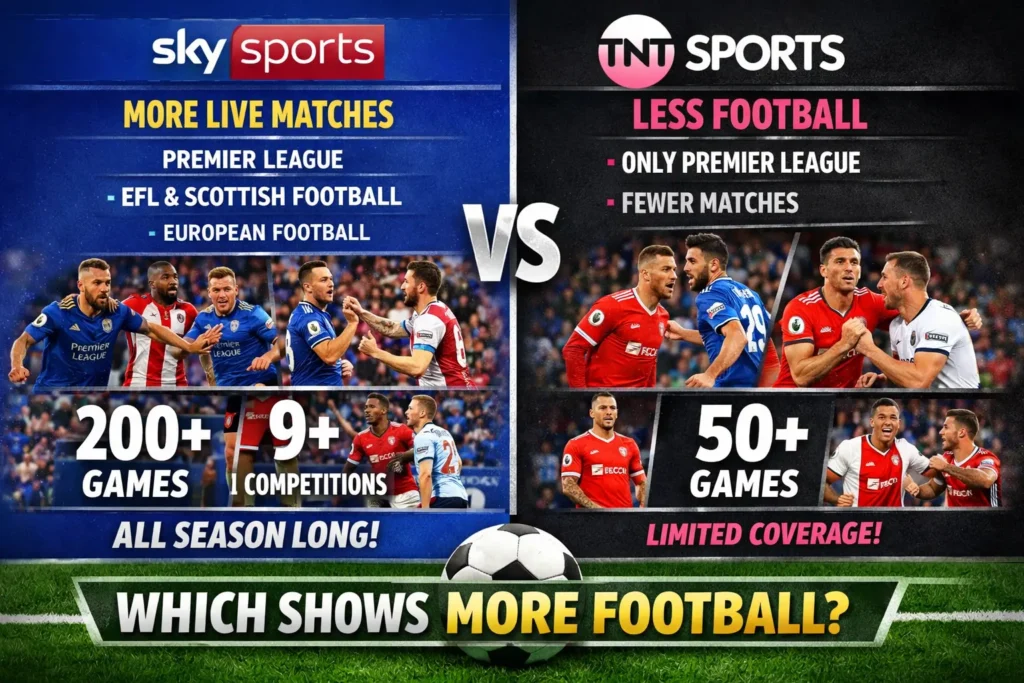 Sky Sports vs TNT Sports: Which Shows More Football?