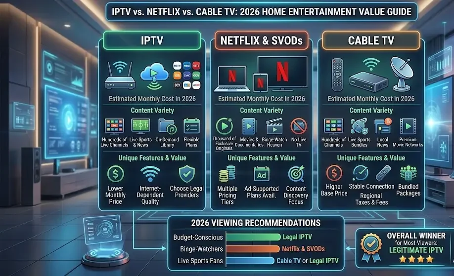 IPTV vs. Netflix vs. Cable TV in 2026