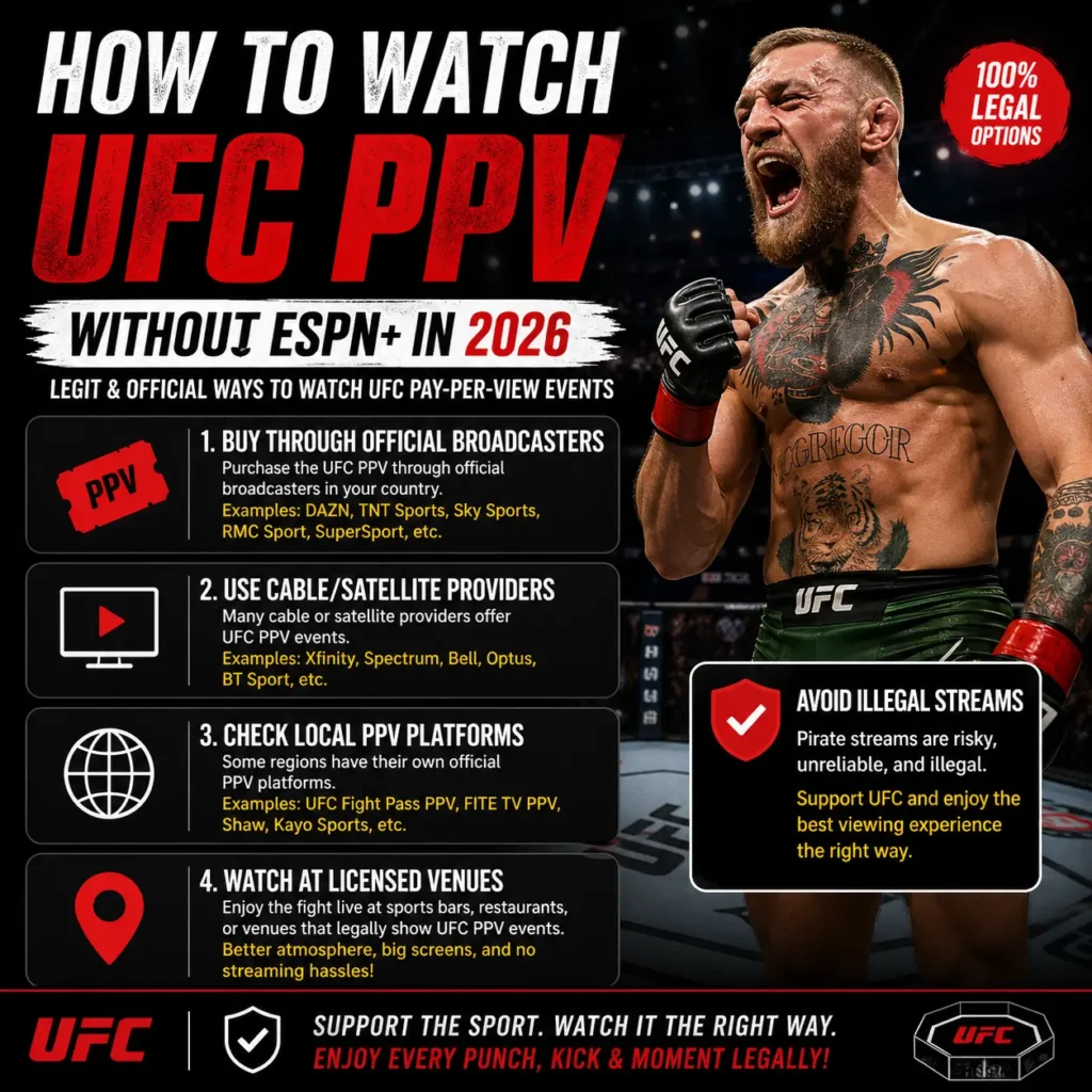 How to watch UFC PPV without ESPN Plus 2026