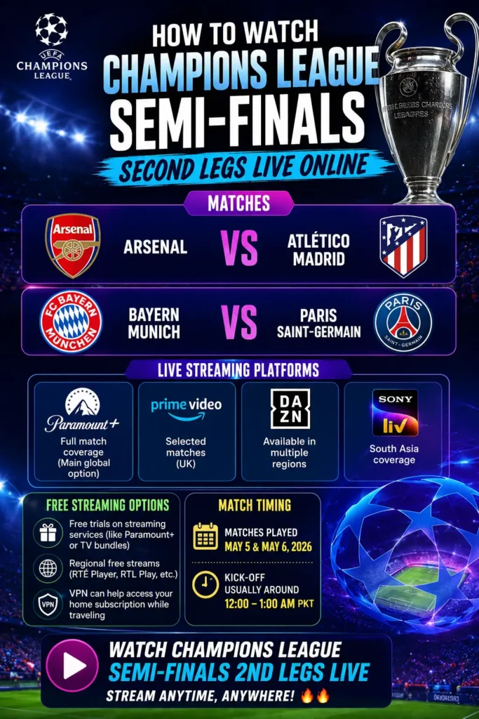 How to Watch Champions League Semi-Finals Second Legs Live Online